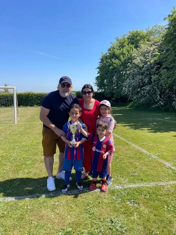 Darin Ahmed with wife Lana, oldest daughter Myla, next to daughter and son Mir and Rovan