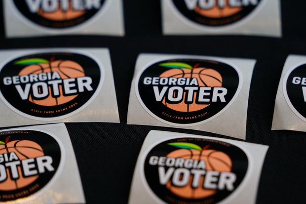 Georgia voter voting — I Voted sticker