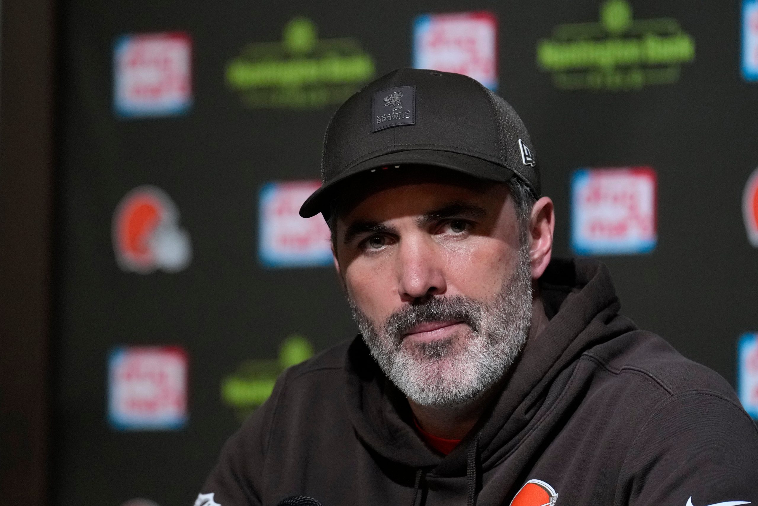 Cleveland Browns head coach Kevin Stefanski speaks during a news conference.