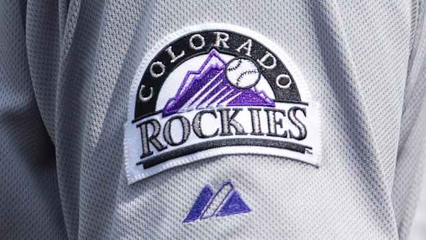 A Colorado Rockies logo sewn into a sleev