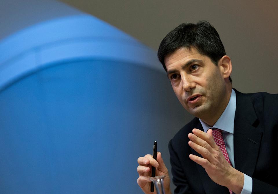 Kevin Warsh speaks about his report on transparency at the Bank of England, in London, on Dec. 11, 2014. (AP Photo/Alastair Grant)