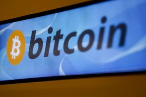 Bitcoin signage at an event in El Salvador on Jan. 30, 2026.